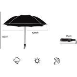 Lightweight Portable Three Folding Folding Umbrella  Black Waterproof Anti-UV  A Pattern