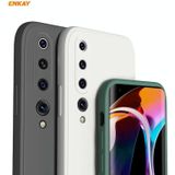 For Xiaomi Mi 10 5G Hat-Prince ENKAY ENK-PC0752 Liquid Silicone Straight Edge Shockproof Protective Case  + 3D Full Screen PET Curved Hot Bending HD Screen Protector Soft Film(White)