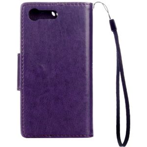 For Sony Xperia X Compact Butterflies Love Flowers Embossing Horizontal Flip Leather Case with Holder & Card Slots & Wallet & Lanyard(Dark Purple)