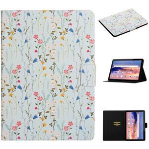 For Huawei MediaPad T5 Flower Pattern Horizontal Flip Leather Case with Card Slots & Holder(Small Floral)