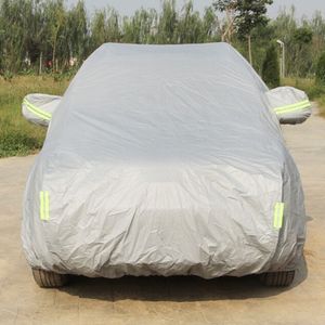 Oxford Cloth Anti-Dust Waterproof Sunproof Flame Retardant Breathable Indoor Outdoor Full Car Cover Sun UV Snow Dust Resistant Protection SUV Car Cover with Warning Strips  Fits Cars up to 4.8m(187 inch) in Length