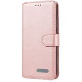 For Galaxy A70 Solid Color Buckle Horizontal Flip Leather Case with Wallet & Holder & Card Slots(Rose Gold)