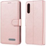 For Galaxy A70 Solid Color Buckle Horizontal Flip Leather Case with Wallet & Holder & Card Slots(Rose Gold)