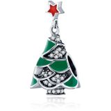 S925 Sterling Silver Pendant Diamond Christmas Tree Beads DIY Bracelet Necklace Accessories