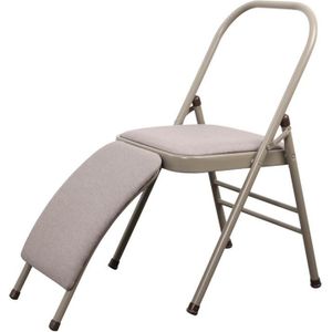 Coach Type Multifunctional Folding Yoga Auxiliary Chair  Double Beam + Lumbar Support(Grey)