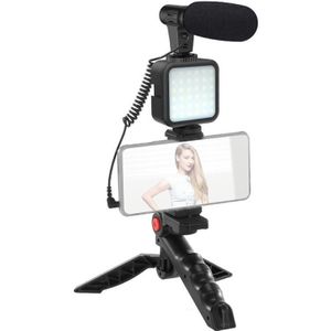 KIT-01LM 3 in 1 Video Shooting LED Light Portable Tripod Live Microphone  Specification:Battery Models