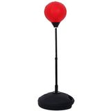 Children Base Version Height Adjustable Vertical PU Leather Vent Ball Boxing Speed Ball Family Fitness Equipment without Gloves(Red)