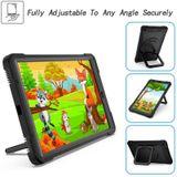 For Samsung Galaxy Tab A10.1 (2019) T510 Contrast Color Shockproof Robot Silicone + PC Case with Wristband Holder(Black)