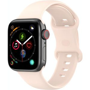 Siliconenvervanging horlogebanden  maat: Kleine code voor Apple Watch Series 6 & SE & 5 & 4 44mm / 3 & 2 & 1 42mm (Sand Pink)