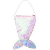 3 PCS Mermaid Tail Sequins Coin Purse Girls Crossbody Bags Card Holder Wallet( Pink)