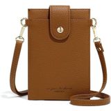 T6029 Niche Messenger Bag Thin Ladies Mobile Wallet(Brown)