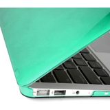 ENKAY for MacBook Air 13.3 inch (US Version) / A1369 / A1466 4 in 1 Crystal Hard Shell Plastic Protective Case with Screen Protector & Keyboard Guard & Anti-dust Plugs(Green)