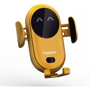 Smart Infrared Sensor Car Wireless Charger Car Holder Mobile Phone Wireless Charger  Colour: Yellow  (With Suction Cup Bracket)