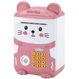 Cartoon Mouse Fingerprint Password Money Box Simulation ATM Piggy Bank (Pink)