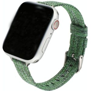 Woven Canvas Nylon Wrist Strap Watch Band For Series 6 & SE & 5 & 4 44mm / 3 & 2 & 1 42mm(Green)