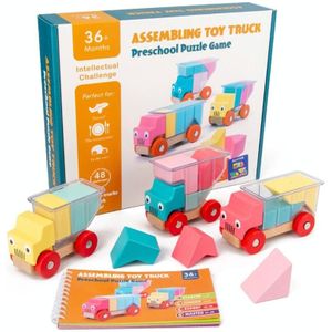 Puzzel kinderen speelgoed geschenken interactieve kinderen vroeg onderwijs puzzel bouwstenen  stijl: vrachtwagen laden