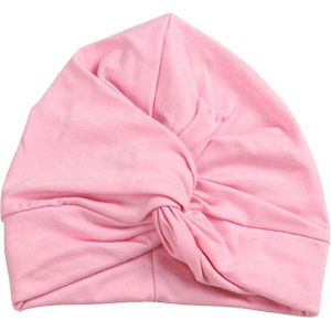 Baby Hat Cotton Soft Turban Knot Summer Bohemian Kids Girls Newborn Cap(Pink)