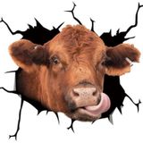 7 PCS Animal Wall Stickers Cattle Head Hoisting Car Window Static Stickers(Cow 03)