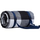 FP1409 6mm Thickened Moisture-Proof Beach Mat Outdoor Camping Tent Mat With Storage Bag 150x200cm(Black Gray White Grid)