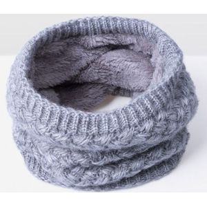 Winter Plus Velvet Thicken Warm Pullover Knit Scarf  Size:47 x 22cm(Gray)
