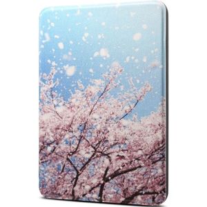 Japanese Cherry Pattern Horizontal Flip PU + TPU Leather Protective Case for Amazon Kindle Paperwhite 4 (2018)  with Sleep & Wake-up Funtion