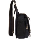 KAUKKO FH03 Retro Style Men Canvas Crossbody Bag Messenger Bag Outdoors Hiking Camping Bag  Size: 26 x 21 x 9 cm(Black)