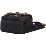 KAUKKO FH03 Retro Style Men Canvas Crossbody Bag Messenger Bag Outdoors Hiking Camping Bag  Size: 26 x 21 x 9 cm(Black)