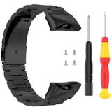 For Garmin Forerunner 45 / 45S / Swim 2 Universal Three Beads Stainless Steel Replacement Wrist Strap Watchband(Black)