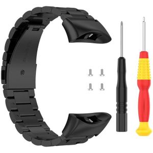 For Garmin Forerunner 45 / 45S / Swim 2 Universal Three Beads Stainless Steel Replacement Wrist Strap Watchband(Black)