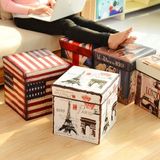 Multifunctional Storage Stool Can Sit Adult Folding Chair Home Change Shoe Bench Children Storage Box(Cartoon Bear)