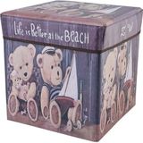 Multifunctional Storage Stool Can Sit Adult Folding Chair Home Change Shoe Bench Children Storage Box(Cartoon Bear)