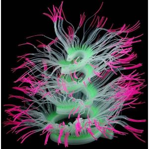 Aquarium Fish Tank Landscaping Decoration Silica Gel Simulation Software Coral Fluorescent Anemone  Size: 75cm(Pink)