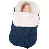 Thick Baby Swaddle Wrap Knit Envelope Sleeping Bag Newborn Infant Warm Bands Indoor Infant Stroller Sleeping Bag (Blue)