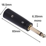 2 PCS LZ1168G Gilded 6.35mm Mono Male to XRL Male Audio Adapter Microphone Stereo Speaker Connector