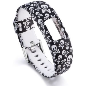 For Garmin Vivofit 4 Gloss & Color Integrated Silicone Strap(Skull)