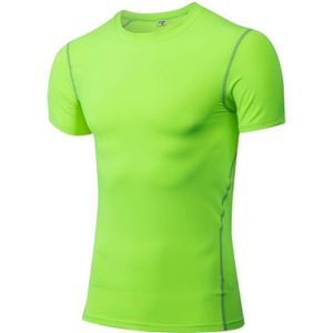 Stretch Quick Dry Tight T-shirt Training Bodysuit (Color:Fluorescent Green Size:M)