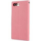 MERCURY GOOSPERY FANCY DIARY for iPhone 8 Plus & 7 Plus  Cross Texture Horizontal Flip Leather Case with Card Slots & Wallet & Holder(Pink)