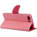 MERCURY GOOSPERY FANCY DIARY for iPhone 8 Plus & 7 Plus  Cross Texture Horizontal Flip Leather Case with Card Slots & Wallet & Holder(Pink)