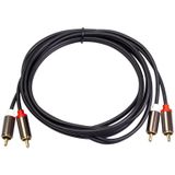 3660B 2 x RCA to 2 x RCA Gold-plated Audio Cable  Cable Length:1m(Black)