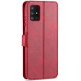 For Samsung Galaxy A51 AZNS Calf Texture Horizontal Flip Leather Case  with Holder & Card Slots & Wallet & Photo Frame(Red)