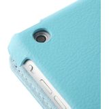 360 Degree Rotation Litchi Texture Leather Case with 3 Gears Holder & Sleep / Wake-up Function for iPad Air(Blue)