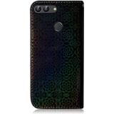 For Huawei Enjoy 7S / Honor 9 Lite Solid Color Colorful Magnetic Buckle Horizontal Flip PU Leather Case with Holder & Card Slots & Wallet & Lanyard(Black)