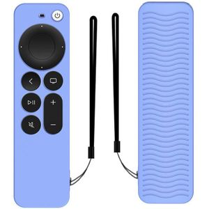 Silicone Protective Case Cover For Apple TV 4K 4th Siri Remote Controller(Luminous Blue)