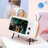 TV-JCZN-010 Desktop Retro TV Style Mobile Phone Stand with Bluetooth Audio(Orange White)