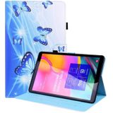 For Samsung Galaxy Tab A 10.1 2019 SM-T515 / SM-T510 Animal Pattern Horizontal Flip Leather Case with Holder & Card Slots & Photo Frame(Blue Butterfly)