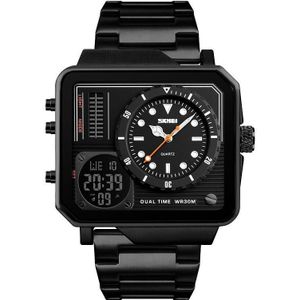 SKMEI 1392 Multi-Function Outdoor Sports Watch Business Double Display Waterproof Electronic Watch(Black)