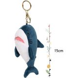 Cute Short Plush Cartoon Shark Doll Key Ring (Gold)