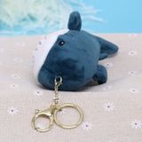 Cute Short Plush Cartoon Shark Doll Key Ring (Gold)