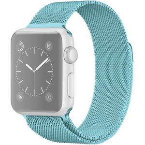 For Apple Watch Series 6 & SE & 5 & 4 40mm / 3 & 2 & 1 38mm Milanese Loop Magnetic Stainless Steel Watchband(Turquoise)