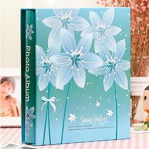 4D 6 inch Interstitial Photo Album 50 Pages for 200 PCS Photos Scrapbook Paper Baby Family Wedding Photo Albums(Lily)